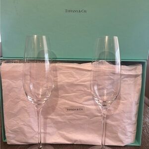 Tiffany & Co set of two Flute Glasses.  used in excellent condition 8oz